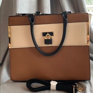 Aldo brown tan and black tote/crossbody